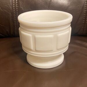 Vintage Randall white milk glass planter or vase